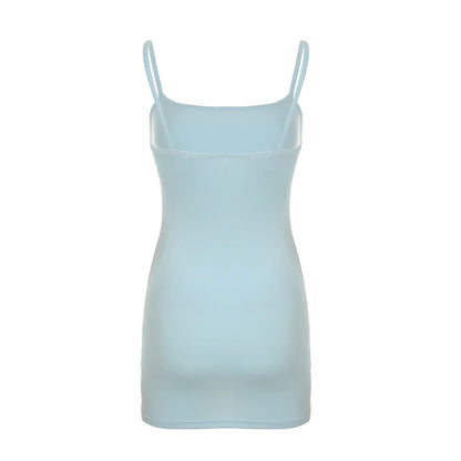 HEYounGIRL Boho Chic Spaghetti Strap Mini Dress Summer Y2K Floral Print Women Sexy Bodycon Dresses Beach Vacation Style Outfits