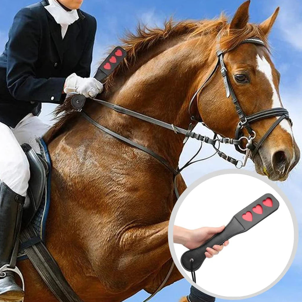 Horse Crop PU Leather Soft Anti-slip Handle Riding Paddle Outside Game Play Racing Horses Training Practice Tools