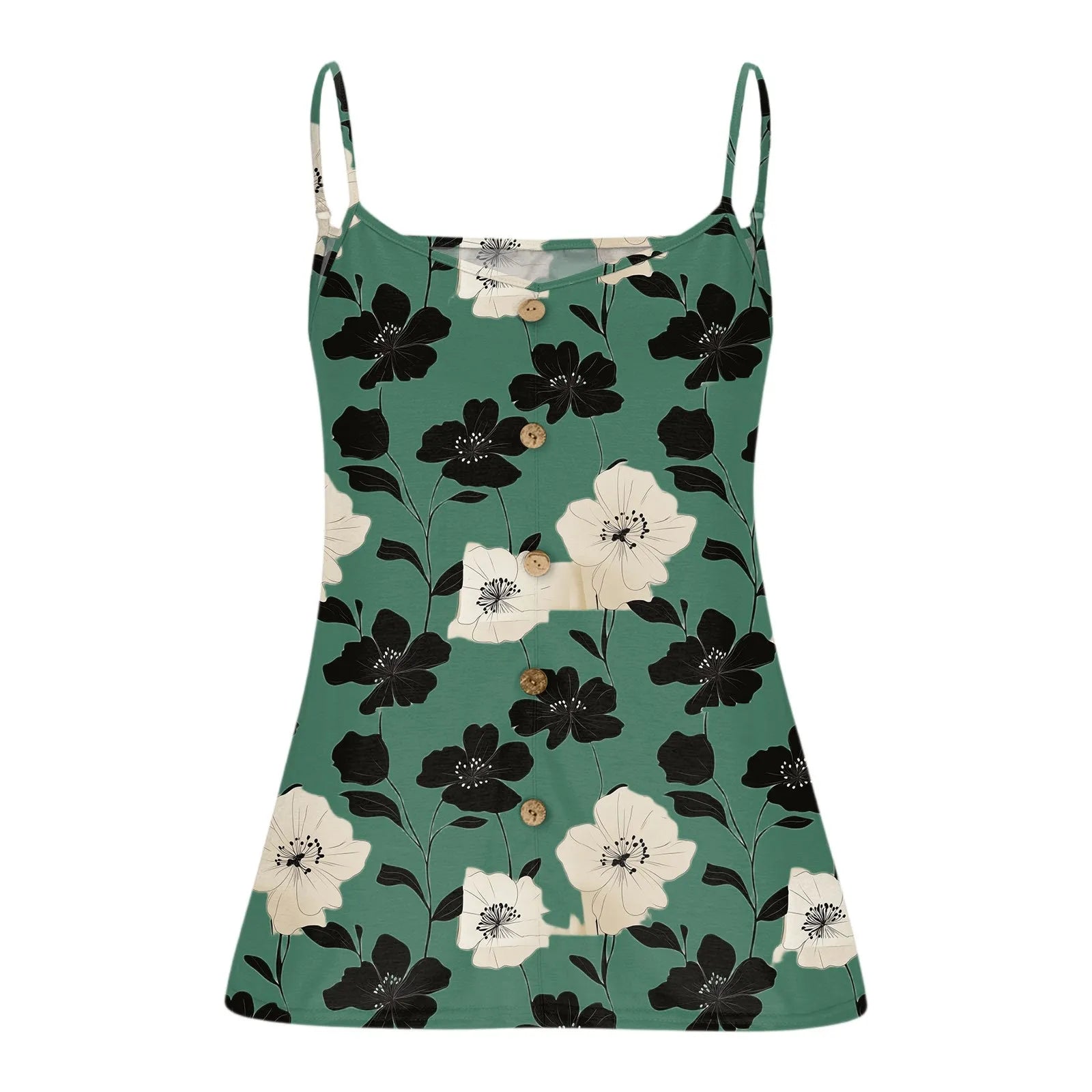 Plus size vest women's casual camisole top with adjustable shoulder straps v-neck sleeveless top fashion printed vest