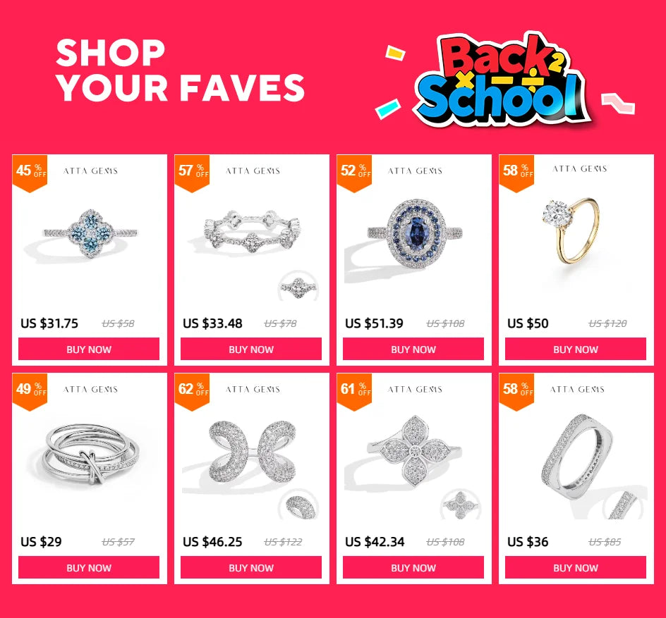 ATTAGEMS Solid 925 Sterling Silver Rings for Women Moissanite Full Eternity Wedding Band Engagement Wedding Ring Fine Jewelry