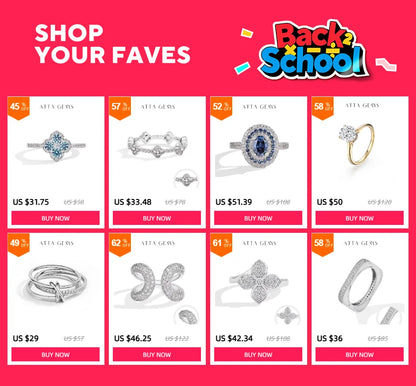 ATTAGEMS Solid 925 Sterling Silver Rings for Women Moissanite Full Eternity Wedding Band Engagement Wedding Ring Fine Jewelry