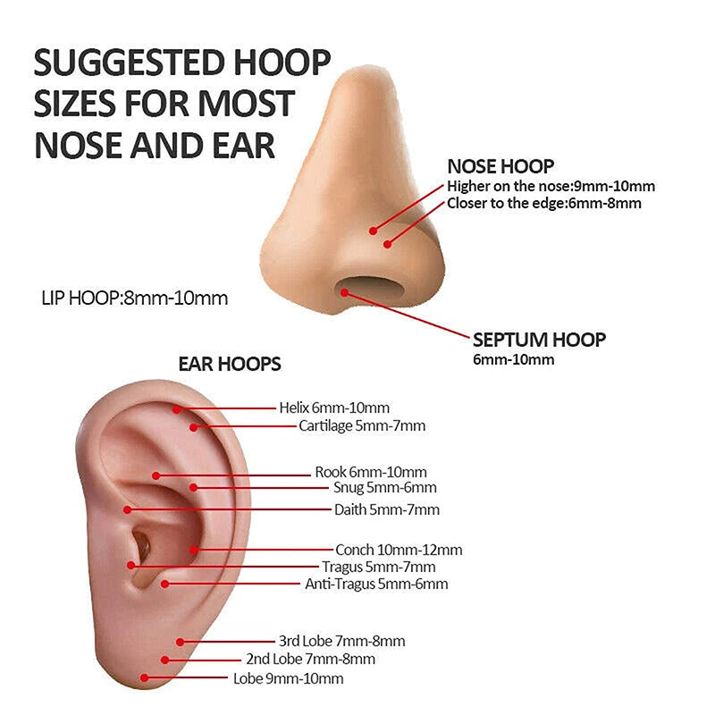 New G23 Titanium Piercing High Quality CZ Nose Ring Earrings 8/10/12mm Body Jewelry 16G ASTM f136 Titanium Nose Septum Piercings