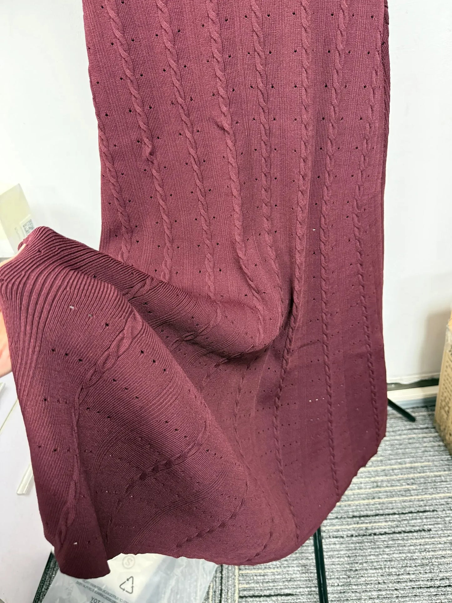 Women O-Neck White Knit Thread Mid-Length Dress Summer 2024 New Elegant Lady Ruffled Sleeve Single Breasted Slim Long Robe Badiee Stylez