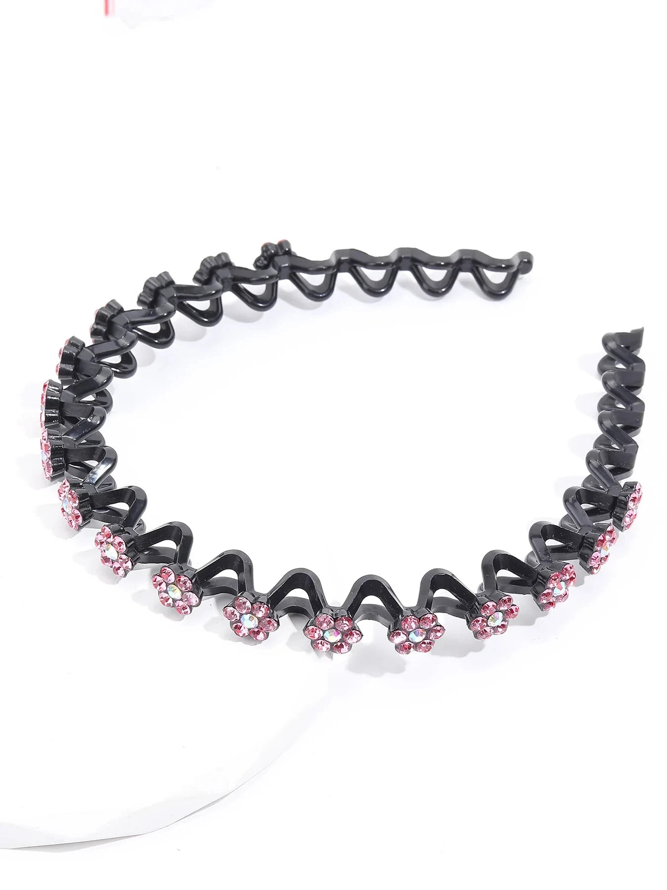 New Non-slip Rhinestone Headbands Solid Wave Hairbands for Women Girls Bezel Fashion Hair Hoop Ladies Boutique Hair Accessories Badiee Stylez