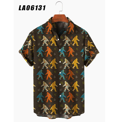 2024 Men's Shirts Creative Panda Printed Short Sleeve Shirt Men Street Summer Hawaii Beach Retro Harujuku For Badiee Stylez