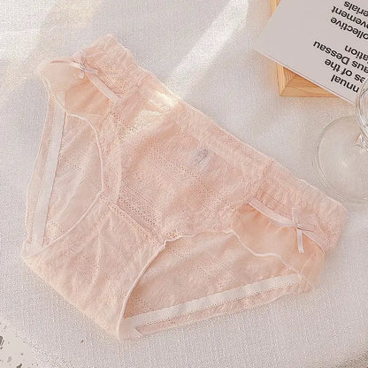 Japanese-Style Soft Girl Thin Transparent Pink Lolita Lolita Loli Lace Cute Sexy Underwear Fat style 14 1pc