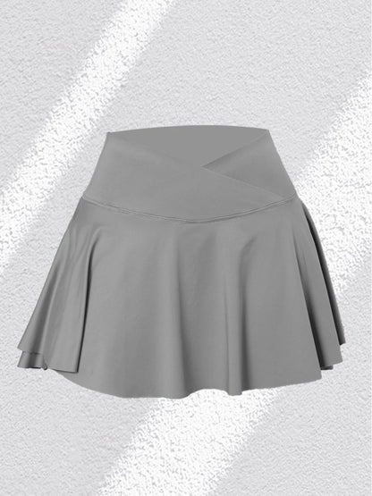 3Pack Dopamine Pockets Tennis Skirts for Women Fitness Skinny Pleated Skirt Outdoors Corset Pockets Shorts High V Waist Grey1PCS