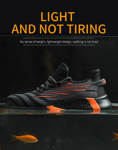 Men Work Safety Shoes Anti-puncture Working Sneakers Male Indestructible Work Shoes Men Boots Lightweight Men Shoes Safety Boots - Badiee Stylez
