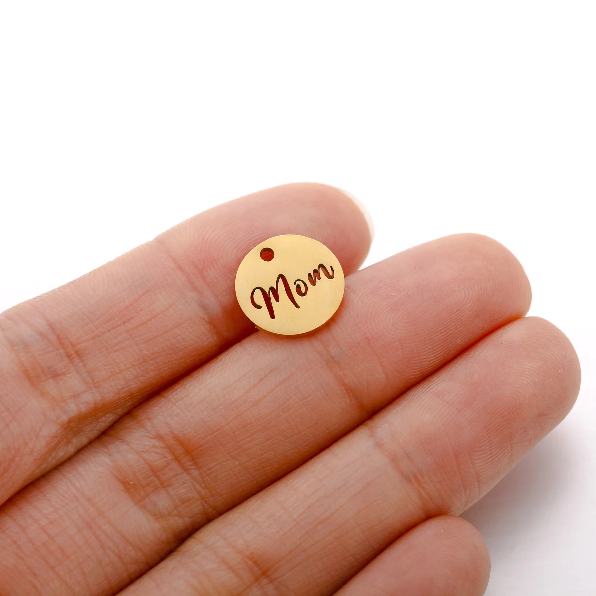 5pcs/Lot Making Mother's Day Unique Gift Pendants Stainless Steel Hollow Mom Letter Charms For Necklace Bracelet Accessories DIY