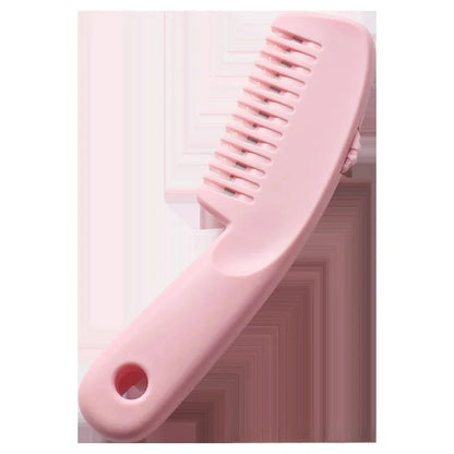 Portable Mini Hairdressing Comb Two-In-One Hair Cutting And Styling Professional Salon Comb for Black Hair And Wigs Peach pink