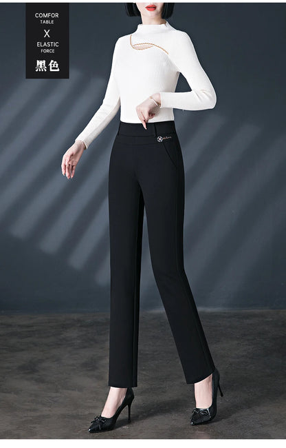 Leggings Women's Autumn and Winter Style High Waist Large Size Tight-fitting High-Elastic Foot Pants Casual Slim Trousers M-6XL