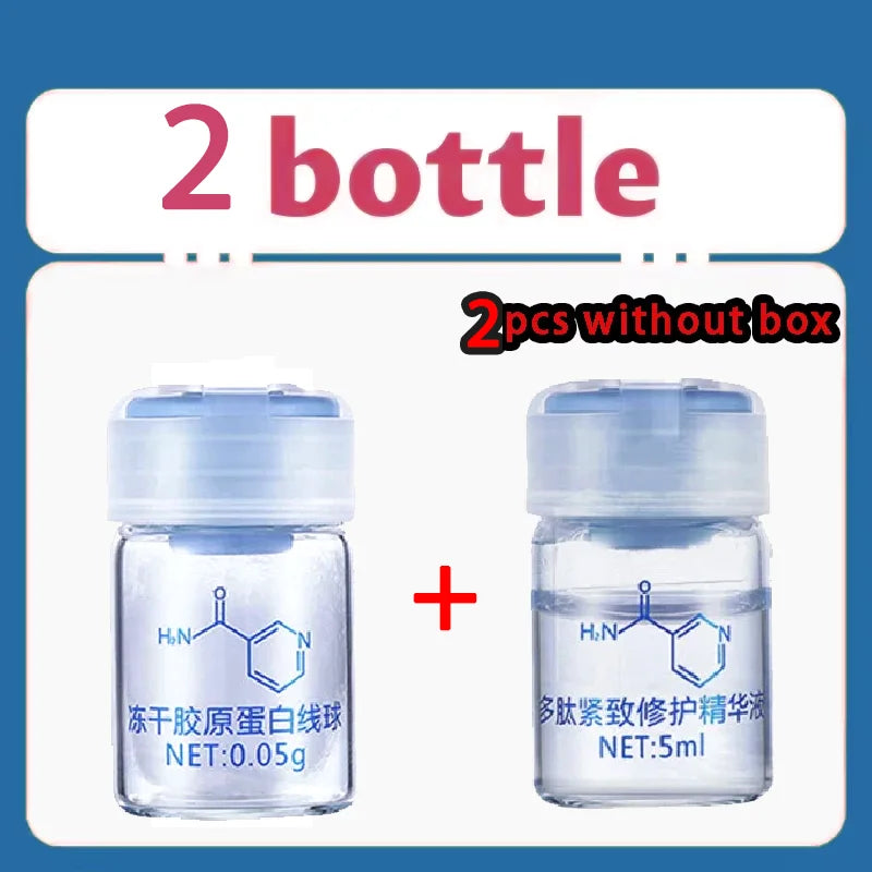 Korea Facial Hydrolyzed Silk Protein Collagen Thread Ball Serum Moisturiz Hydration Lifting Firm Fine lines Essence SkinCare 2bottle(without box)