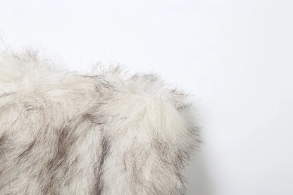 Kliou Sexy Fashion Junpsuits+Furry Foot Cover Woman Autumn Trend Low-Neck Full Sleeve Skinny Peach Hip Midnight Party Clubwear Badiee Stylez