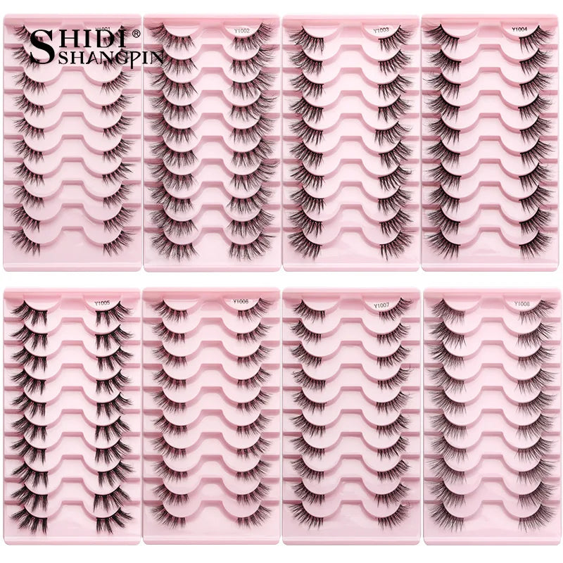SHIDISHANGPIN 5/10Pairs False Lashes Cat Eye Eyelashes Eyelash Extension 3D Mink Half Lashes Natural Makeup faux Cils maquiagem
