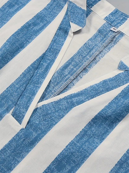 Plus Size 2024 Summer New Women's Striped Pullover T-Shirt V-Neck Short Sleeve Casual Tops Polyester