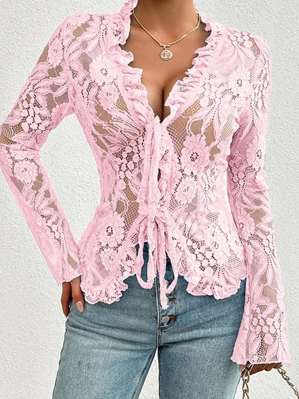 Women Gothic Lace Shrug Crop Tops Flare Long Sleeve Vintage Shirts Blouses for Cosplay Role-Playing Party Halloween Costume