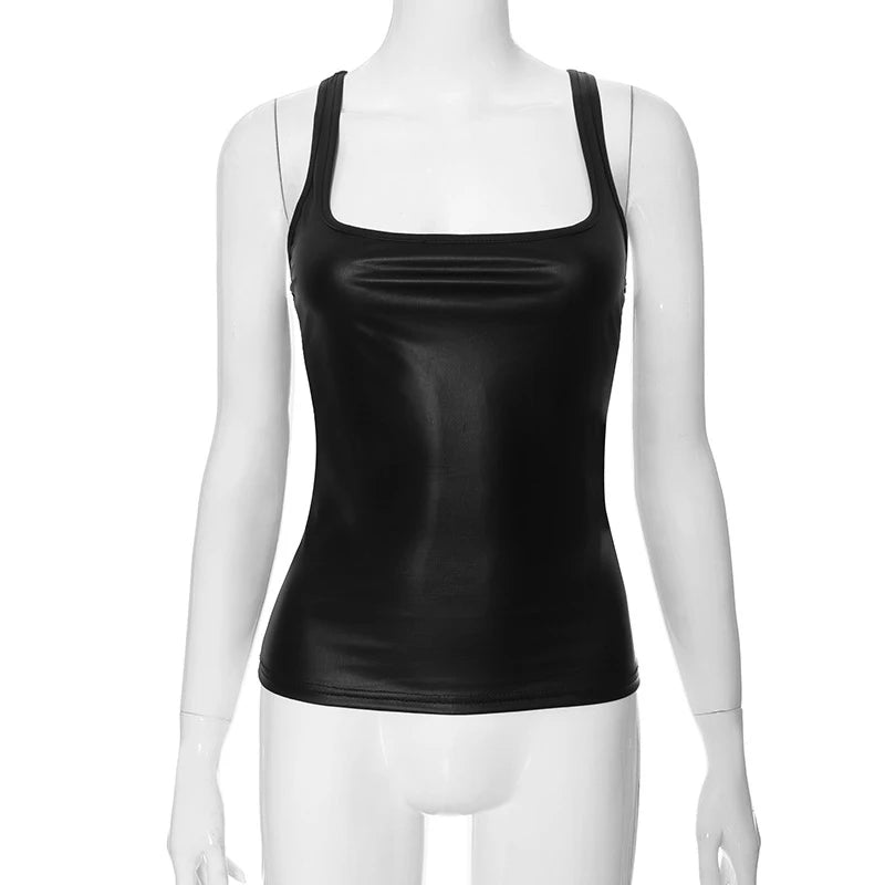 Solid Tank Top Women Edgy Clothes Y2k Accessories Sleeveless Ropa De Mujer Square Collar Camison Verano Korean Fashion Clothing