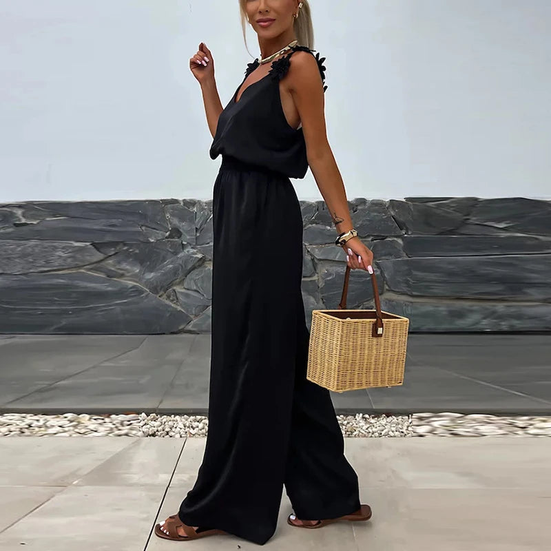 Female Jumpsuit For Women Casual Summer Solid Loose Long Pants Jumpsuit Women Bohemian Rompers Jumpsuit Overalls Female Badiee Stylez