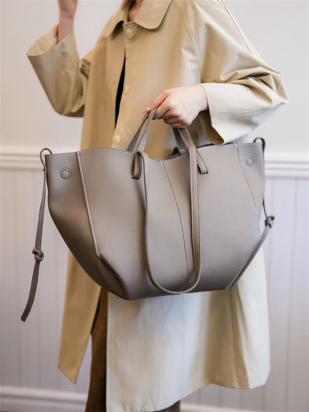 MOODS Branded Underarm Shoulder Bags For Women 2024 Latest Luxury Designer Handbags Soft PU Leather Large Capacity Shopping Tote