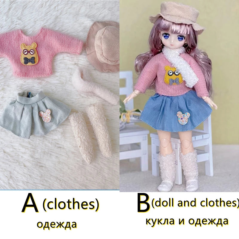 30cm Two-dimensional Doll Comic Face 1/6 Bjd Doll or Dress Up Clothes Children's Girl Birthday Gift Toys Kids Toys 8