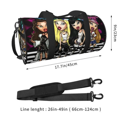 Bratz Glitter Sparkle Gym Bag Weekend Sports Bags Gym Accessories Travel Pattern Handbag Retro Fitness Bag For Male Female Badiee Stylez