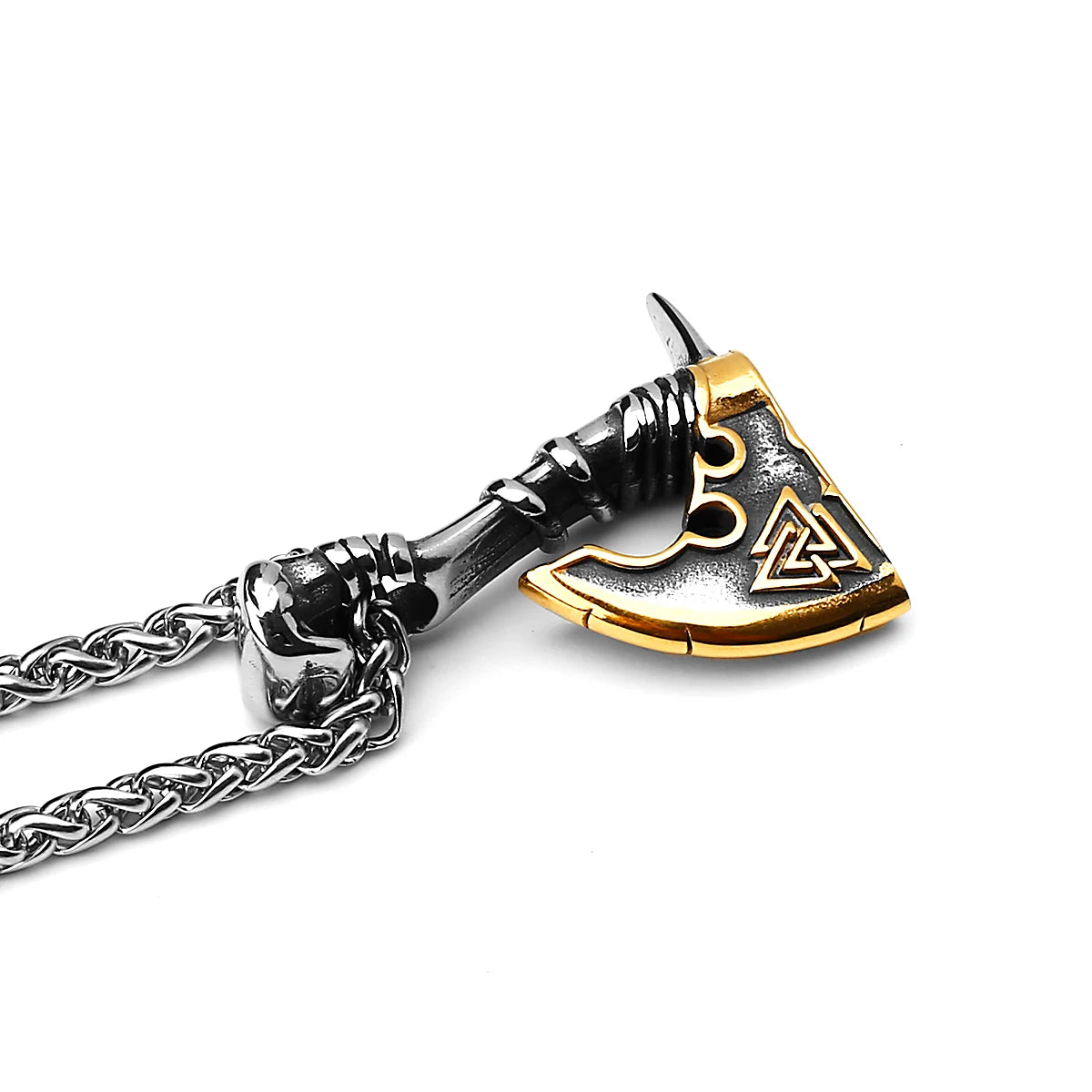 Nordic Retro Fashion Odin Viking Rune Axe High Quality Pendant Necklace Stainless Steel Rune Men and Women Amulet Necklace Gift Badiee Stylez