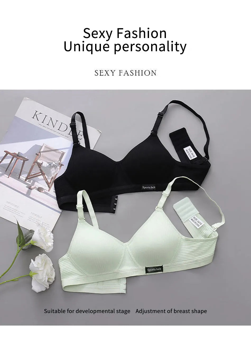 Sport Underwear for Teens Seamless Girl No Underwire Training Bra Soft Skin-Friendly School Girl Small Size Bra Clothing Badiee Stylez