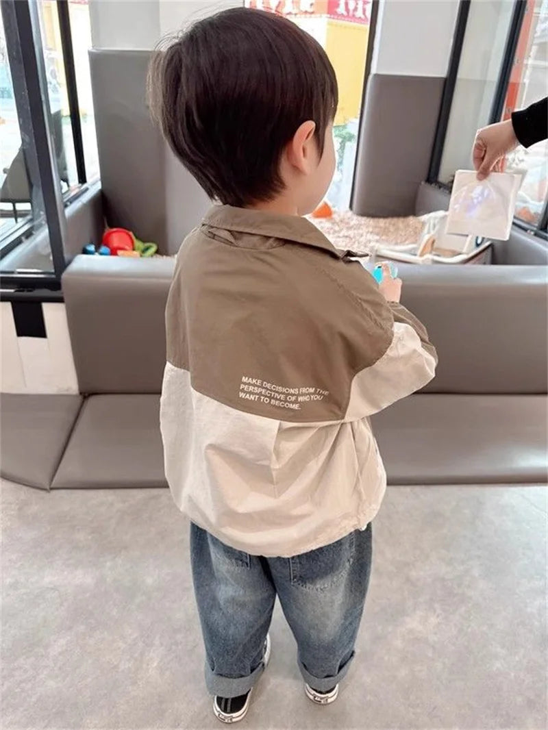 Boys Coat New Spring Autumn Children Jackets Kids Casual Windbreaker Outerwear Teenager Patchwork Fashion Clothing 2-10Y