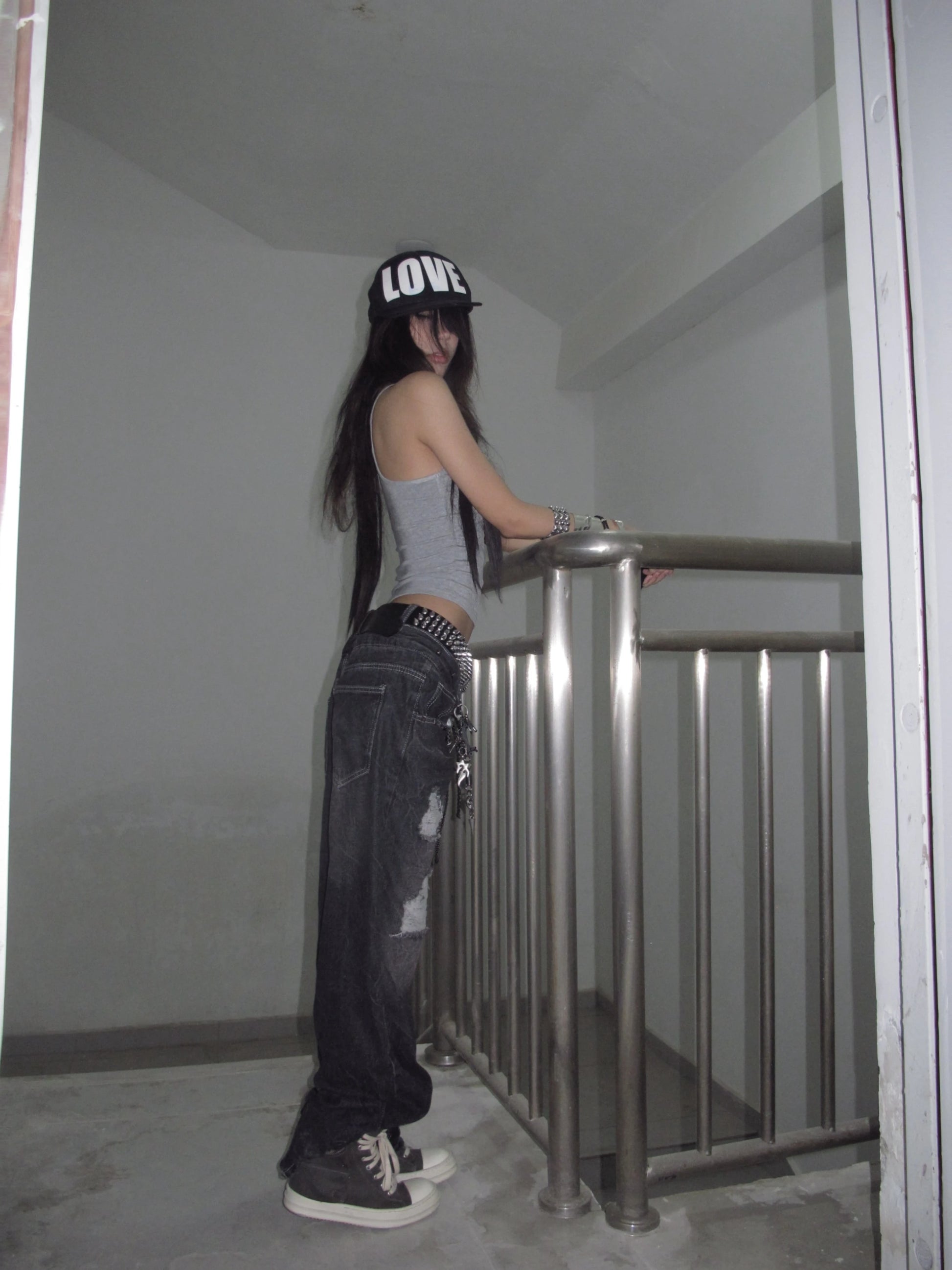 Karrcat Trashy 2000s Letter Print Tank Top Japanese Y2k Gray Camis Tops Grunge Aesthetics Sleeveless Crop Tops American Retro