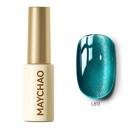 MAYCHAO 5ML Gel Nail Polish 9D Laser Diamond Glitter Cat Eye Gel Semi-Permanent Soak Off UV LED Gel Nail Manicure Tools Nail Art L813
