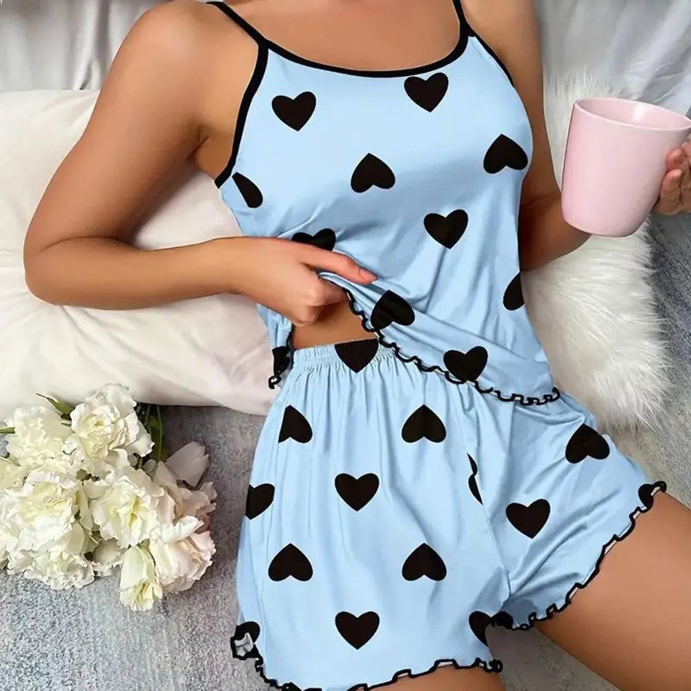 Silk Homewear With Cozy Loungwear Suits For Lounge Women sets Women's Pajamas Pajama Sets Casual Summer Camisole Undershirt Suit