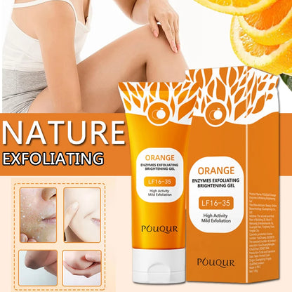Orange Exfoliating Gel Cream Moisturizer Face Body Scrub Gel Deep Cleansing Moisturizing Facial Exfoliator Peeling Face Scrub 100g