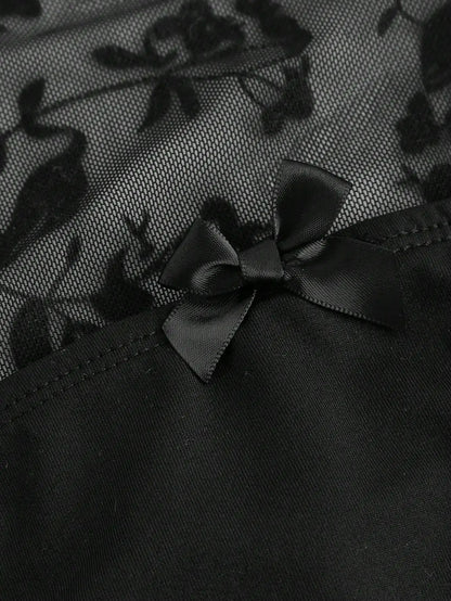 Design Sensation Lace Splicing Long Sleeve Mesh T-Shirt Sexy Elegant Style Full Sleeve Square Collar Polyester Fiber Top