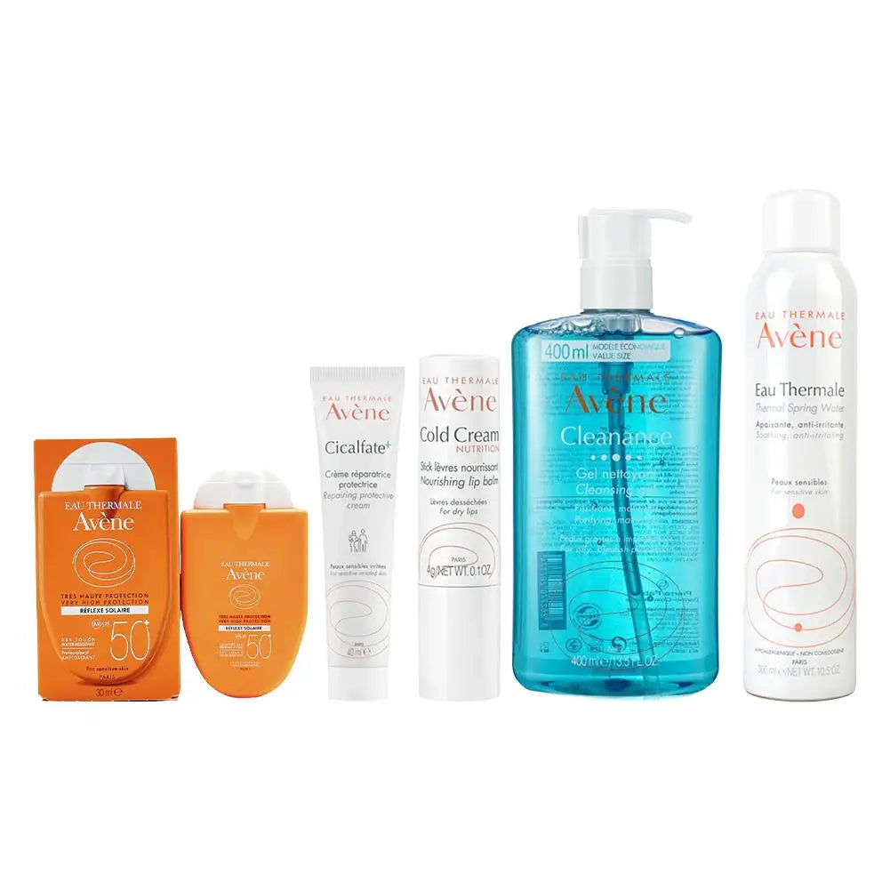 Avene Deep Cleansing Facial Cleanser Removes Face Dirt Whitening Cold Cream SPF50+ Sunscreen Moisturizing Gel Skin Care Set