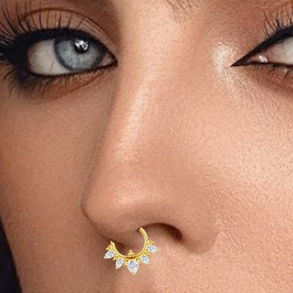 F136 Titanium Nose Ring for Men and Women 16G 8mm Hoop Septum Nose Piercing Jewelry Cartilage Earrings CZ Body Jewelry G23