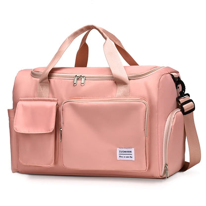 UNIXINU Carry On Travel Bag Large Capacity Weekender Overnight Duffle Bags with Shoe Compartment Sports Fitness Bags for Women Pink