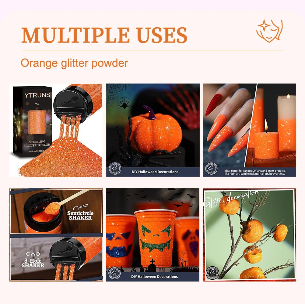 Laser Glitter Powder, 80g, 6 Colors, for Nail Art, Crafts, Candle Making, DIY Projects, Fine Glitter for Precise Designs