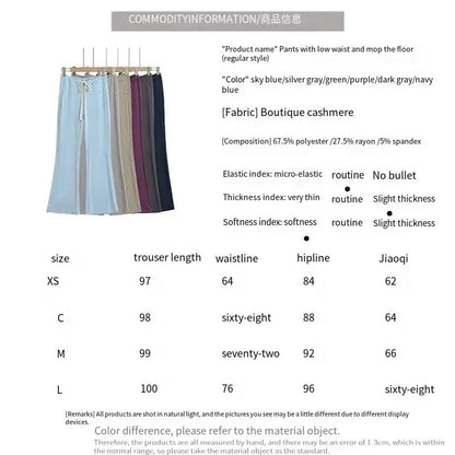 High waisted wide leg micro flared pants spring new style with a drooping feel, home stretch casual pants pantalones mujer