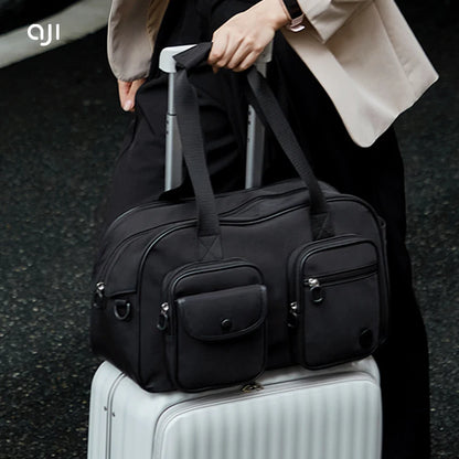 AJI Women Travel Bag Nylon Handheld Travel Bag Carry On Luggage Bag Large Capacity Weekender Gym Sport Holdall Overnight Bag