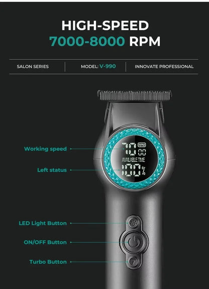 VGR Hair Clipper Professional Hair Trimmer 8000 RPM Hair Cutting Machine Electric Haircut Machine Cordless Clipper for Men V-990