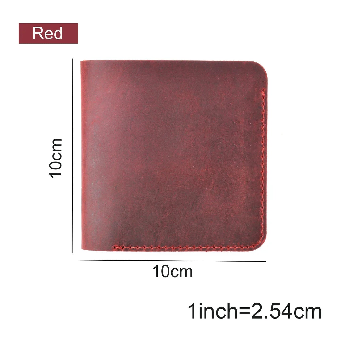 Genuine Leather Clutch Wallets Bifold Purse Vintage Crazy Horse Leather Men wallets Retro Coin Pocket Women Men Wallets Red