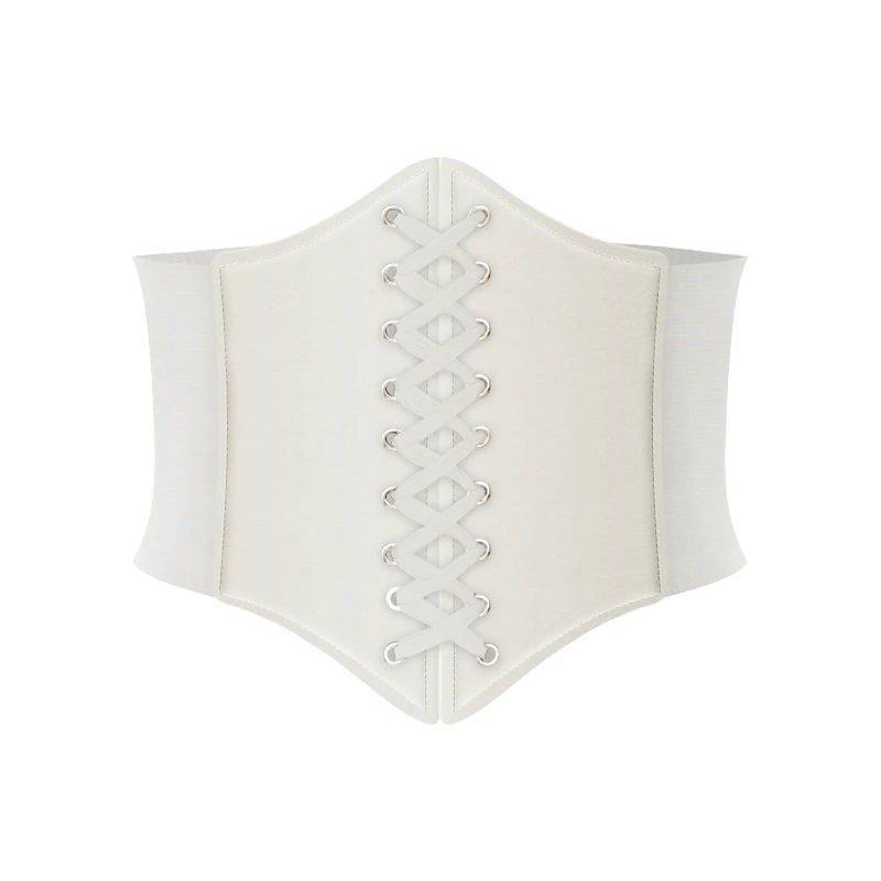 Fashion Women Corset Wide Belt Pu Leather Slimming Body Waistband Ladies Elastic High Waist Belt Gothic Dress Girdle Badiee Stylez