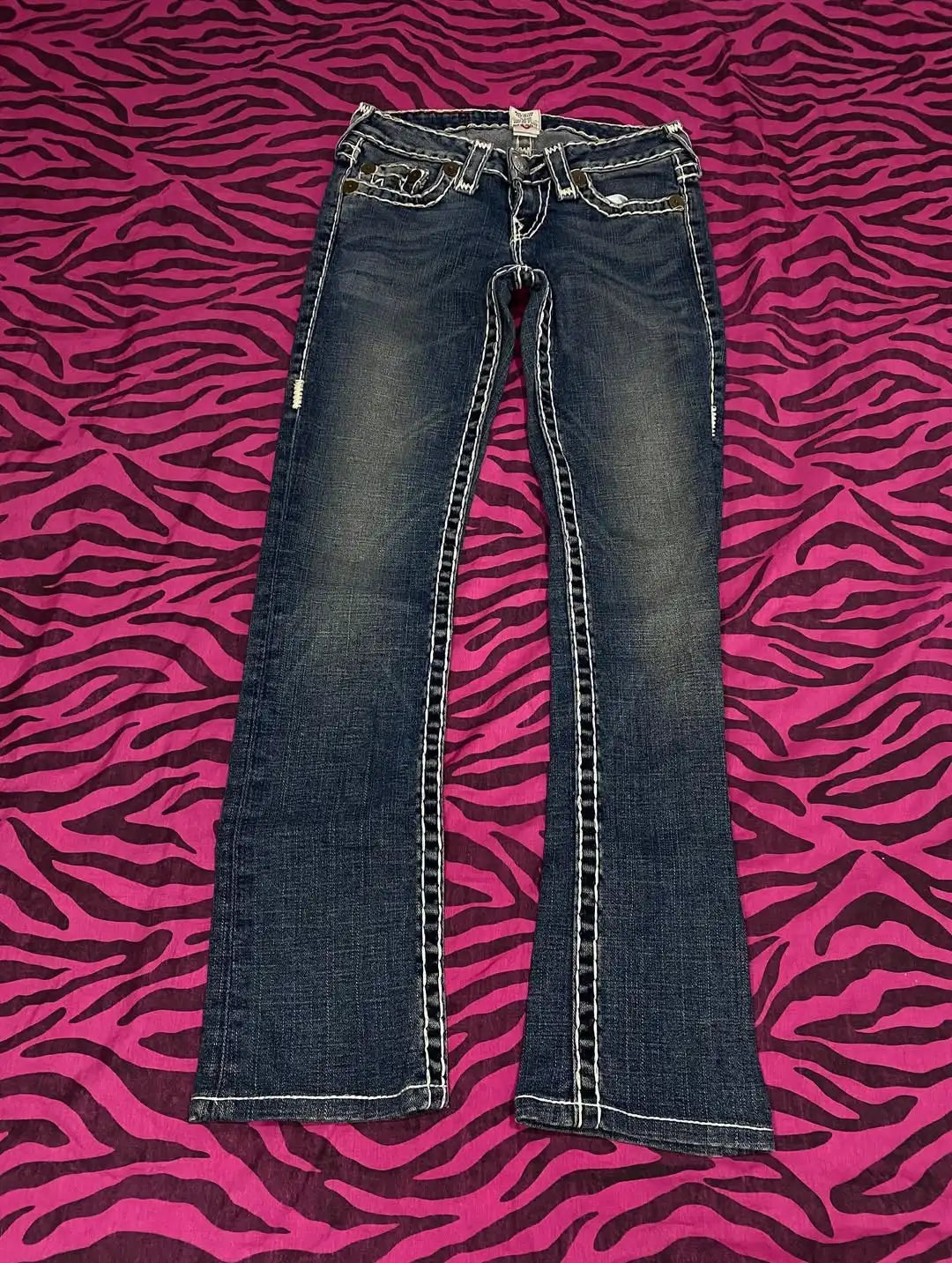 Buddha Statue Pocket Embroidery Low Waist Jeans Hip-hop Punk Street Fashion Washed Casual Jeans Women's Clothing