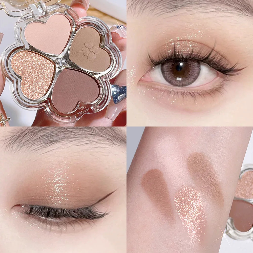 4Color Glitte Eyeshadow Palette Blush Eyeliner Eyeshadow Highlight Contour Palette Eyes Makeup Cute Beauty Cosmetics B-03