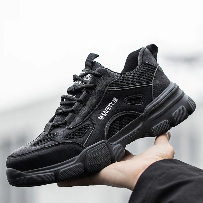 Breathable Safety Shoes Men Work Sneakers Indestructible Safety Boots Women Anti-smash Shoe Steel Toe Shoes Outdoor Sport Style - Badiee Stylez