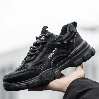 Breathable Safety Shoes Men Work Sneakers Indestructible Safety Boots Women Anti-smash Shoe Steel Toe Shoes Outdoor Sport Style - Badiee Stylez