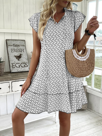 Casual Loose Printed Short Dresses For Women 2025 Fashion Summer Women's A-Line Mini Dress Elegant Vintage Female Dresses