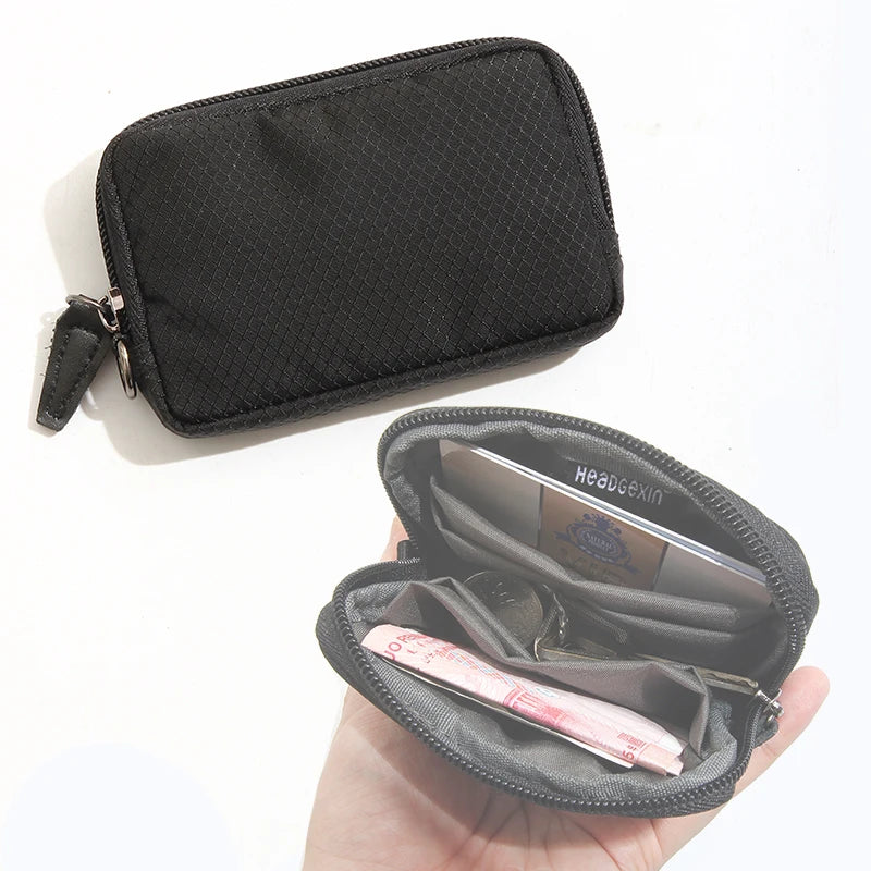 Japanese Style Casual Coin Pouch Nylon Cloth Mini Purse Waterproof Men Coin Purse Small Cute Wallet Cute Purse Clutch Bag