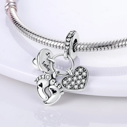 925 Silver Lucky Guardian Angel Dangle Beads Charm Women Fit Original Bracelet Necklace Original DIY Jewelry Making Gift