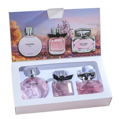 90ML(30mlx3PCS) Eau De Parfum Gift Box Feminino Spray Fresh Light Scent Floral Fruity Chypre Notes LongLasting Women Perfume Set Badiee Stylez
